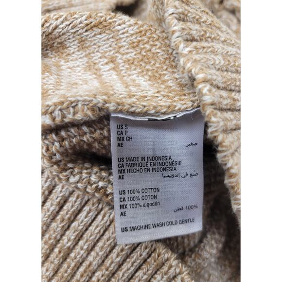 Club Room Chunky Cable Knit Turtleneck Sweater Small Oatmeal Grandpa Fisherman - Picture 8 of 8